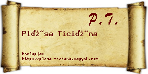 Plésa Ticiána névjegykártya